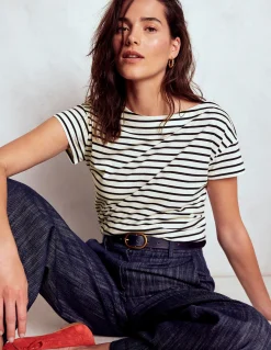 T-shirt à col bateau ultra-doux