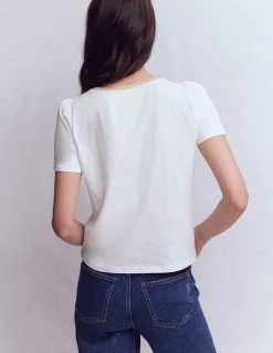 T-shirt à détails métallisés