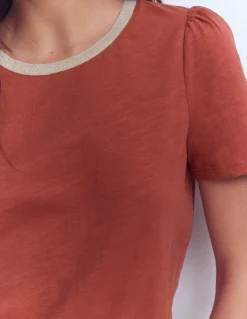T-shirt à détails métallisés