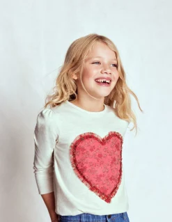 T-shirt à manches bouffantes et appliqué