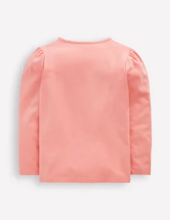 T-shirt à manches bouffantes et appliqué