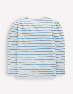 T-shirt à manches bouffantes et appliqué