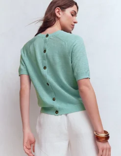 T-shirt boutonné Agnes en lin