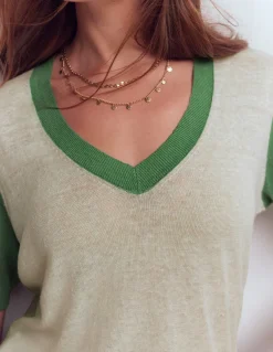 T-shirt col en V Agnes en lin