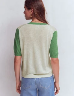 T-shirt col en V Agnes en lin