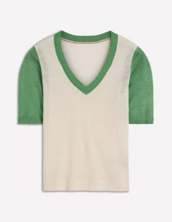T-shirt col en V Agnes en lin
