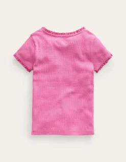 T-shirt côtelé à manches courtes