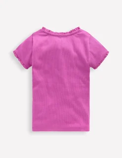 T-shirt côtelé à manches courtes