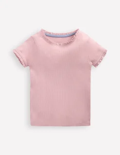 T-shirt côtelé à manches courtes