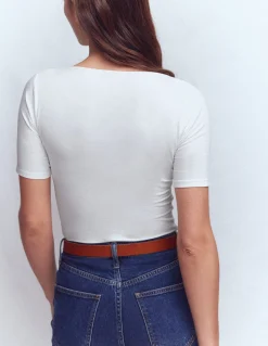 T-shirt double épaisseur à col carré