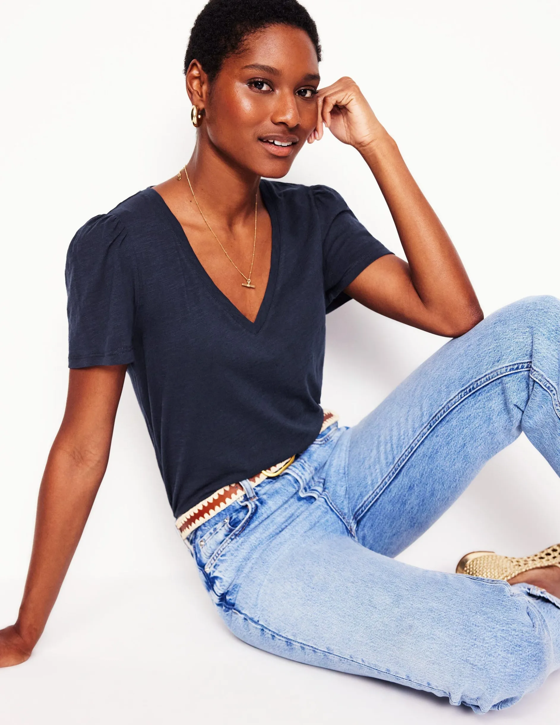 T-shirt flammé Sophie à col V