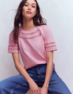 T-shirt Poppy à col rond et détails