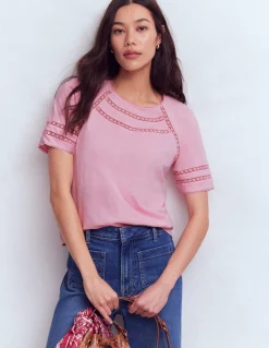 T-shirt Poppy à col rond et détails