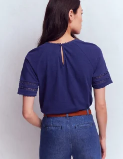 T-shirt Poppy à col rond et détails