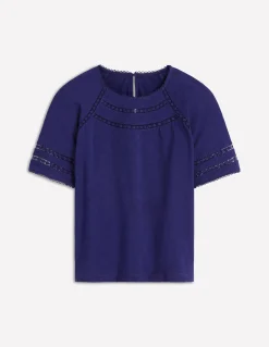 T-shirt Poppy à col rond et détails