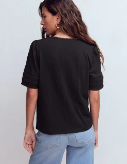 T-shirt Poppy col V à détails