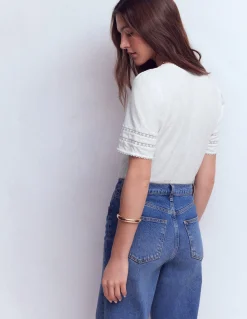 T-shirt Poppy col V à détails