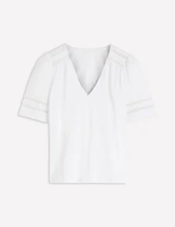 T-shirt Poppy col V à détails