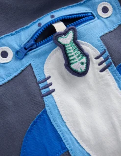 T-shirt zippé à appliqué