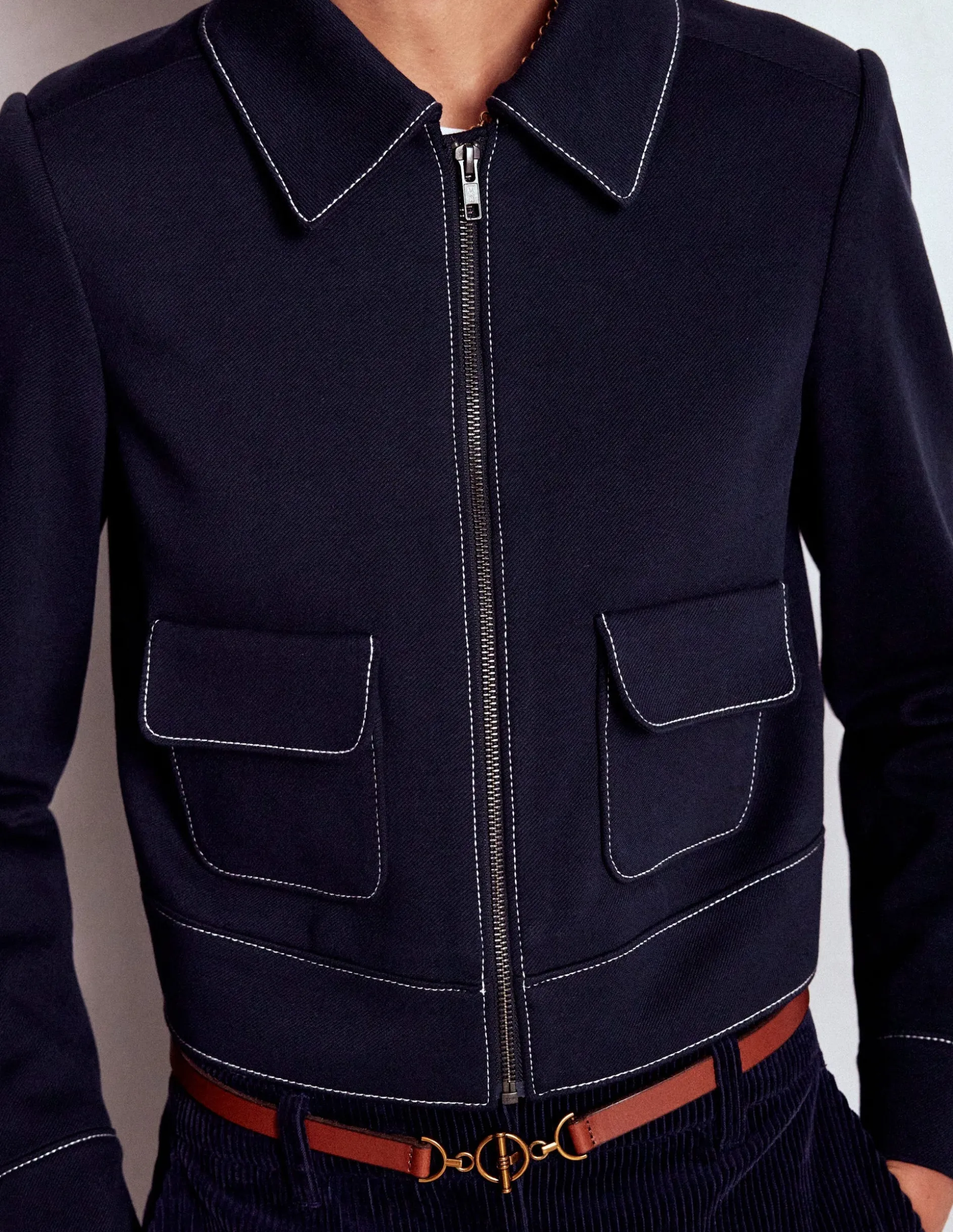 Veste avec poches plaquées zippées