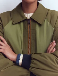 Veste bomber à détails en borg