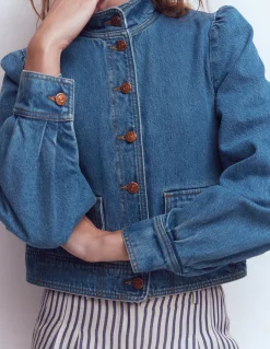 Veste en jean avec surpiqûres