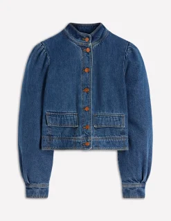 Veste en jean avec surpiqûres