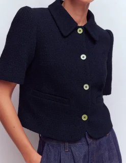 Veste texturée à manches courtes