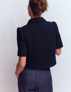 Veste texturée à manches courtes